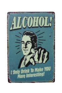 Metalen bord I only drink