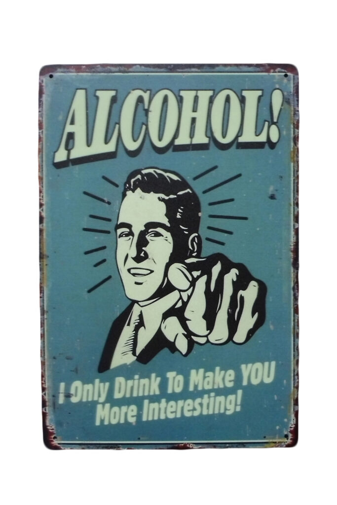 Metalen bord I only drink