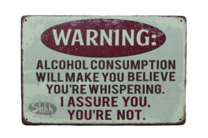 Metalen bord Warning alcohol