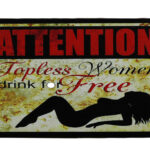 Metalen bord Attention