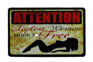 Metalen bord Attention