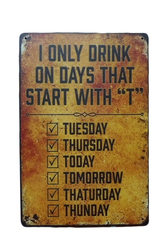 Metalen bord Only Drink