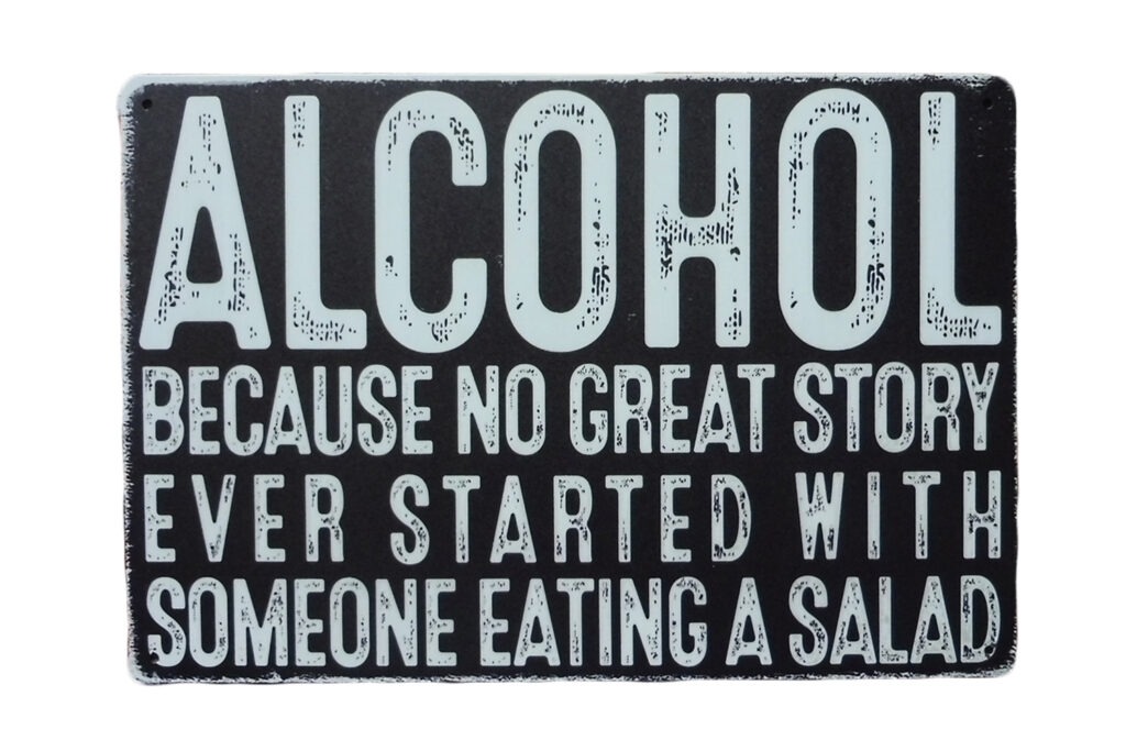 Metalen bord Alcohol