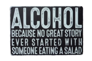 Metalen bord Alcohol