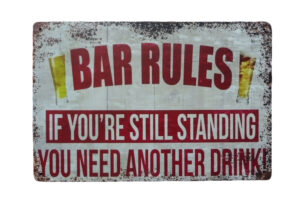 Metalen bord Bar rules