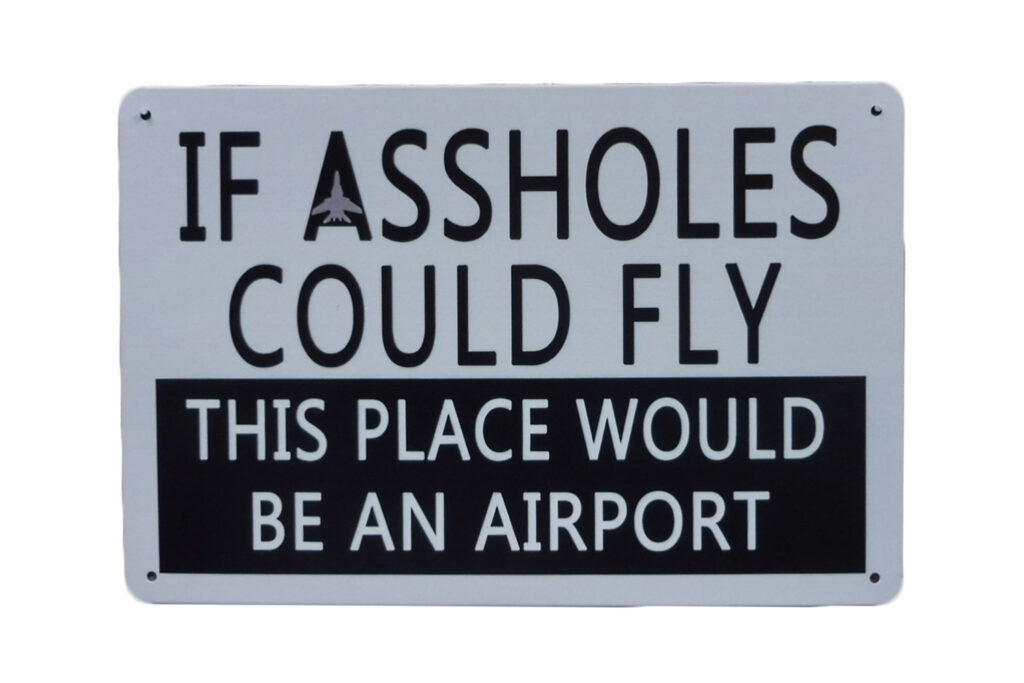 Metalen bord Assholes