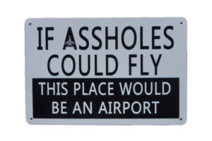 Metalen bord Assholes