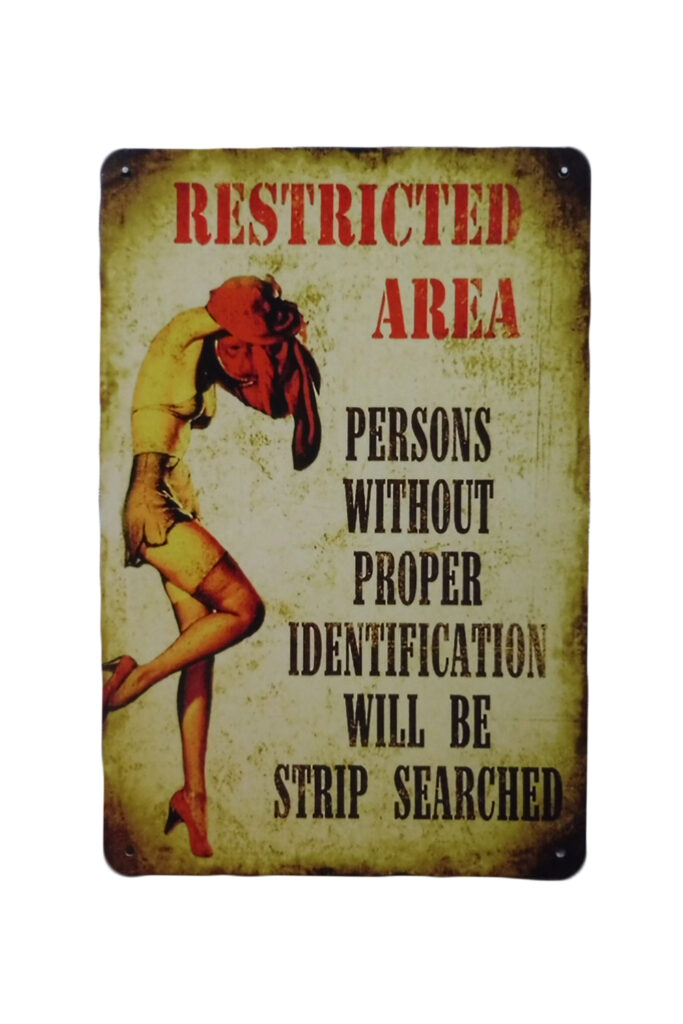 Metalen bord Restricted area