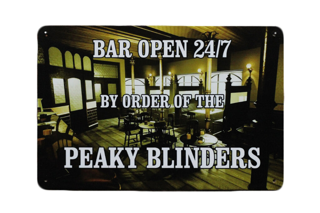 Metalen bord bar open peaky blinders
