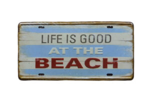 Metalen bord life is good