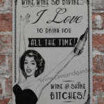 Metalen bord wine wine so divine — foto 2
