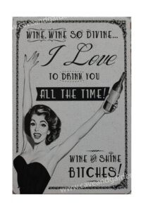 Metalen bord wine wine so divine