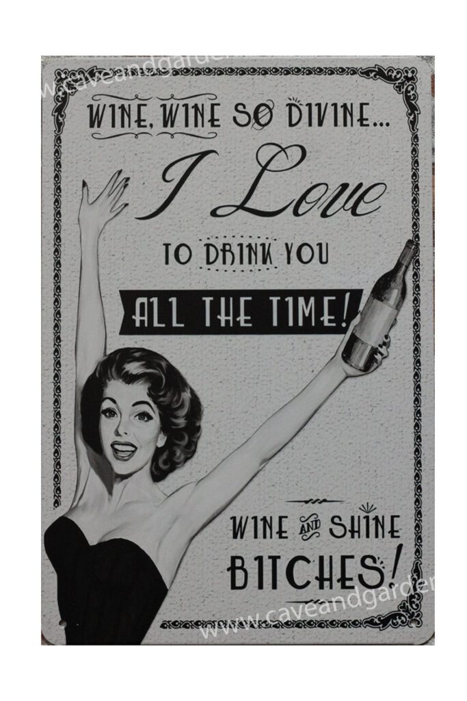 Metalen bord wine wine so divine
