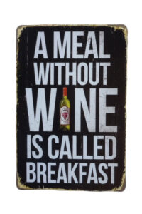 Metalen bord Meal without wine