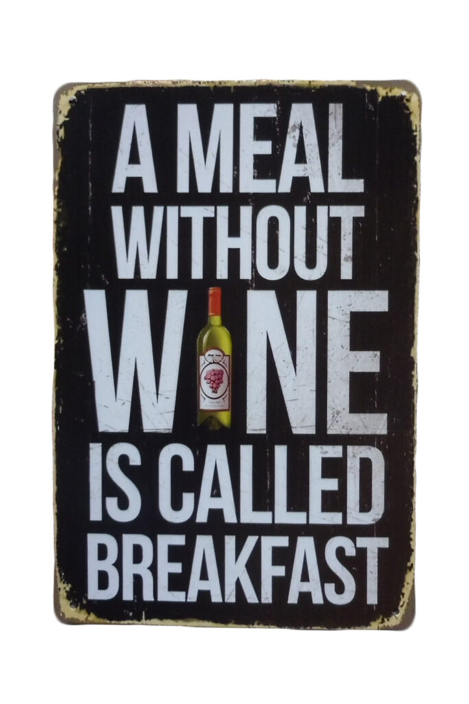 Metalen bord Meal without wine