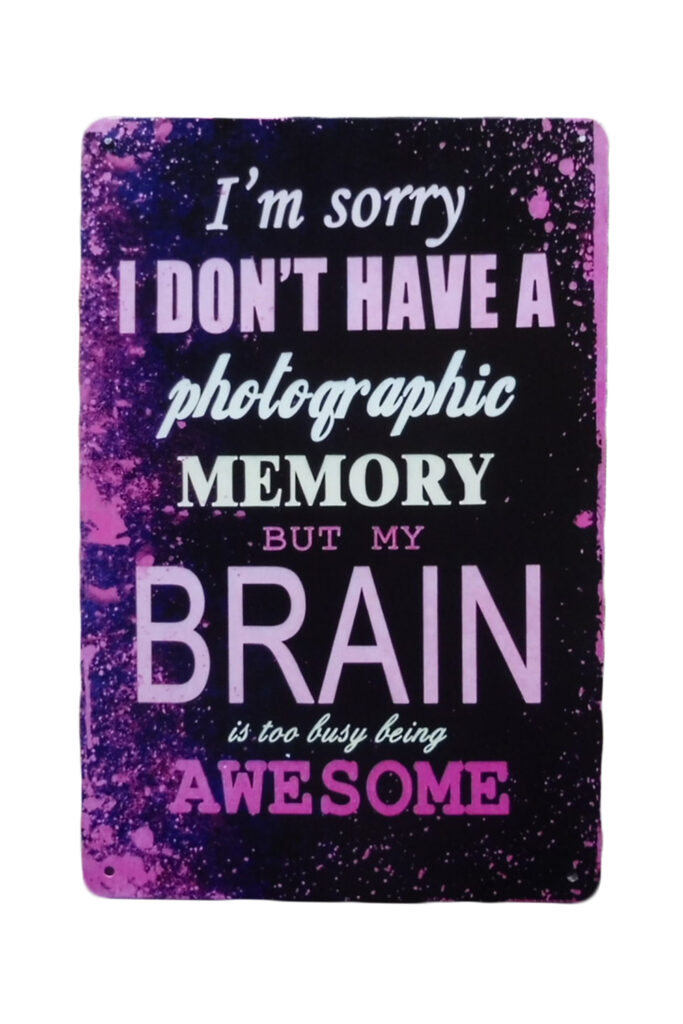 Metalen bord i`m Sorry to busy