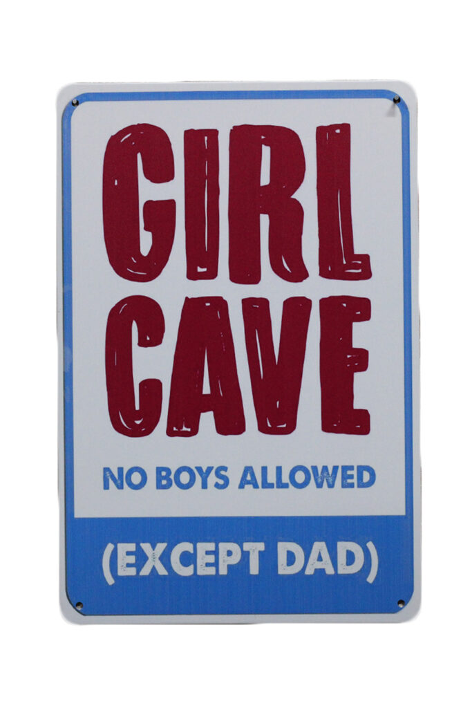 Metalen bord Girl cave