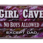 Metalen bord Girl Cave roze — foto 1