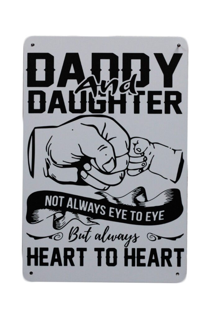 Metalen bord Daddy and Daughter
