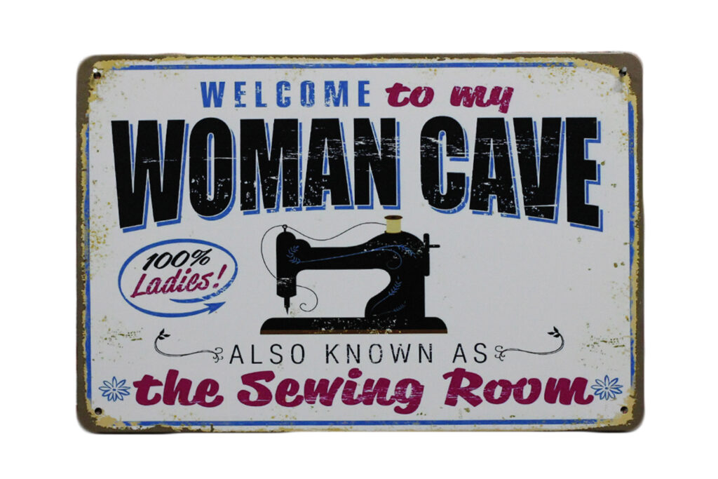 Metalen bord Sewing room