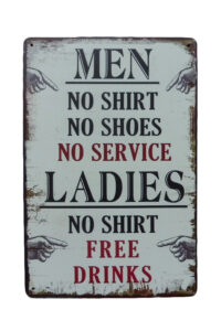 Metalen bord Men ladies