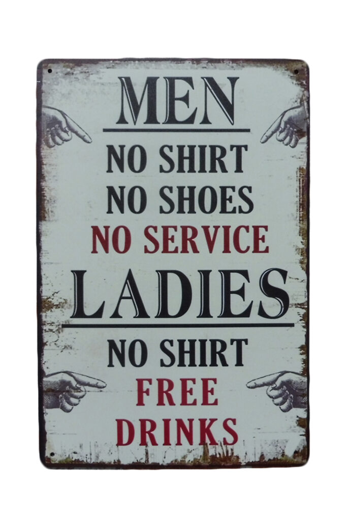 Metalen bord Men ladies