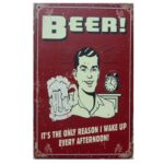 Metalen bord Beer it`s the only — foto 1