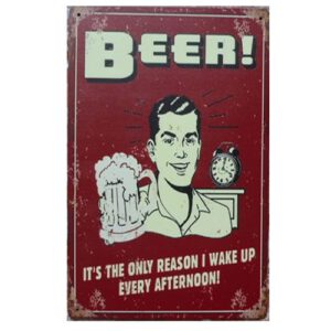 Metalen bord Beer it`s the only