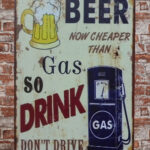 Metalen bord Beer now cheaper — foto 2