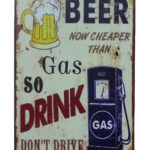 Metalen bord Beer now cheaper — foto 1