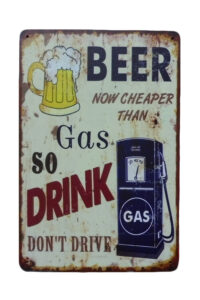 Metalen bord Beer now cheaper
