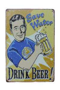 Metalen bord Save water