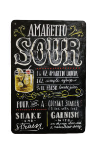 Metalen bord Amaretto Sour