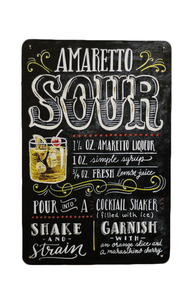 Metalen bord Amaretto Sour