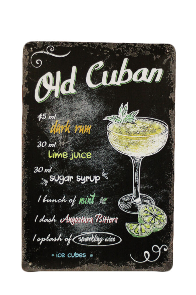 Metalen bord Old cuban