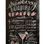 Metalen bord Strawberry Daiquiri