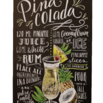 Metalen bord Pina colada K