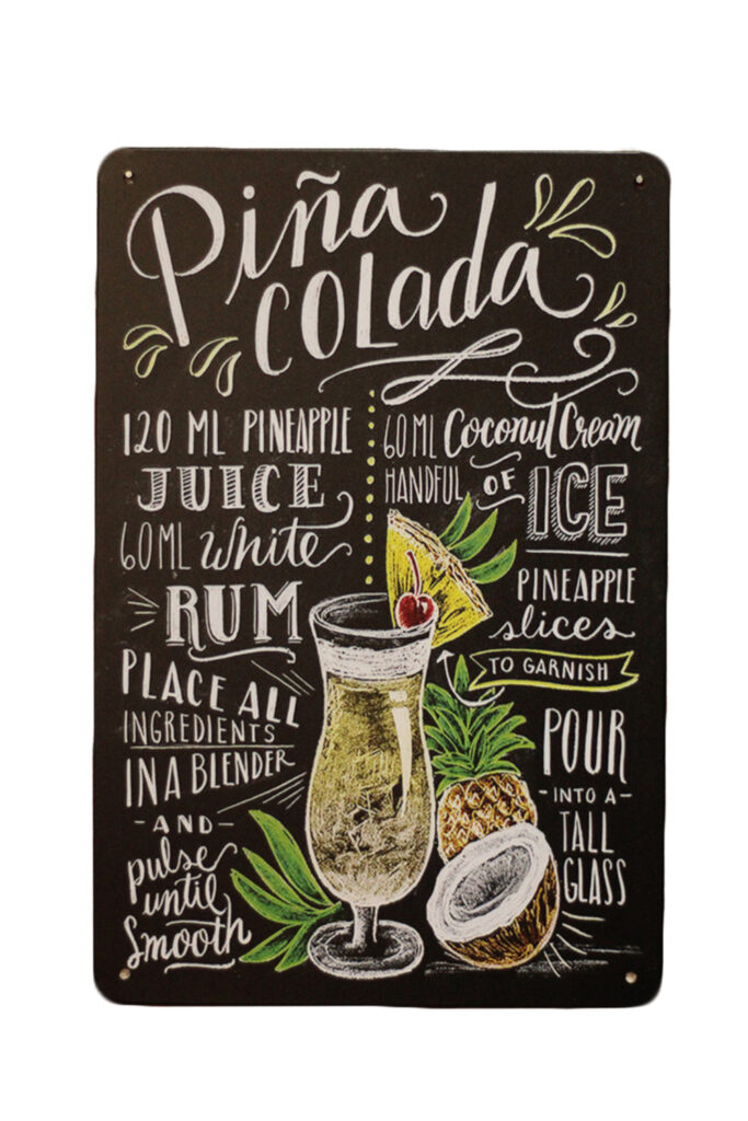 Metalen bord Pina colada K