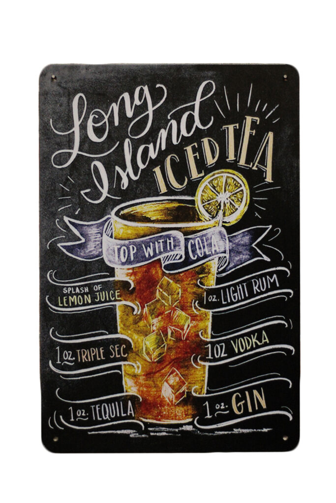 Metalen bord Long island ice tea