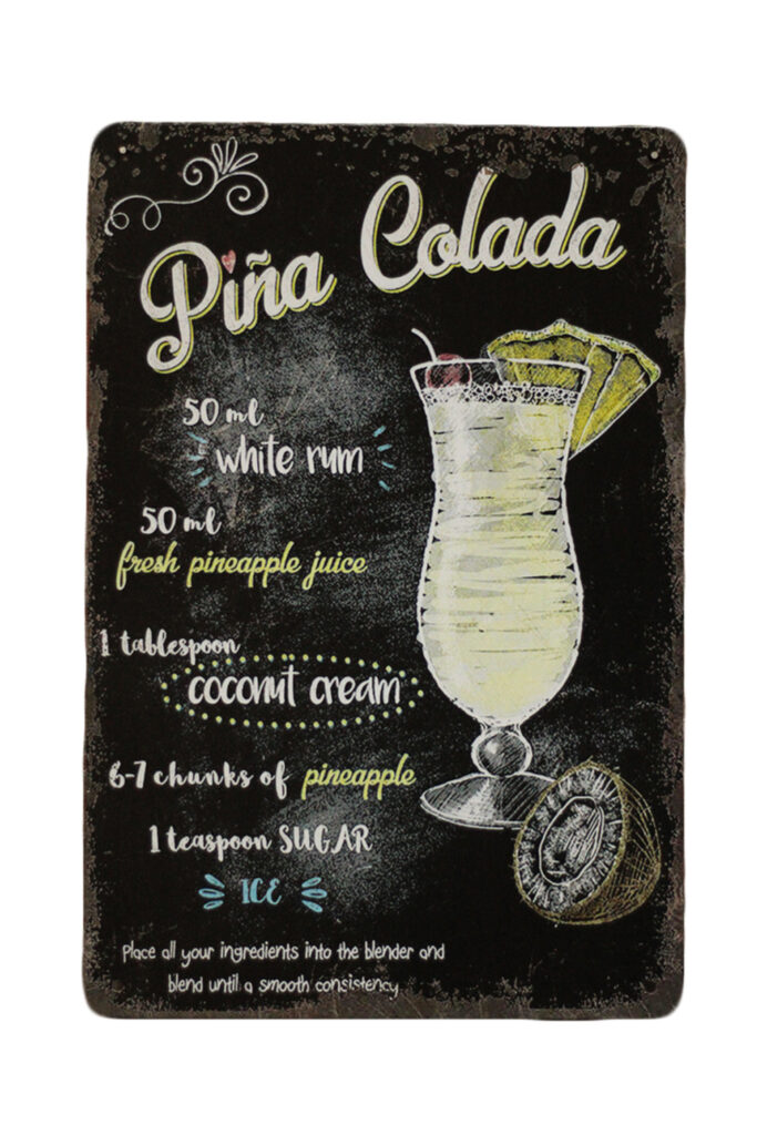 Metalen bord Pina colada
