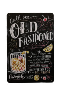 Metalen bord Old Fashioned