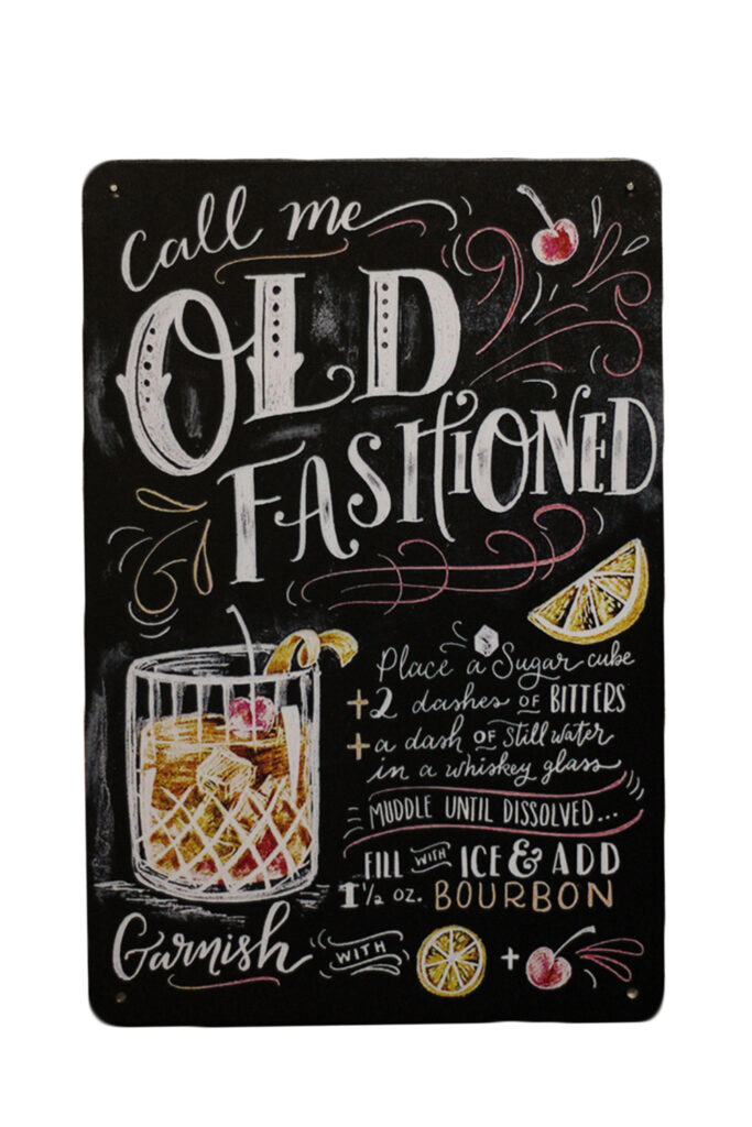Metalen bord Old Fashioned
