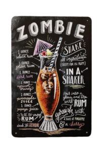 Metalen bord Zombie