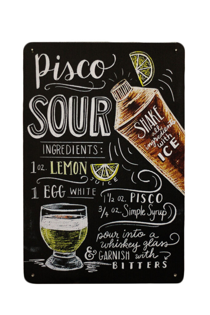 Metalen bord Pisco Sour