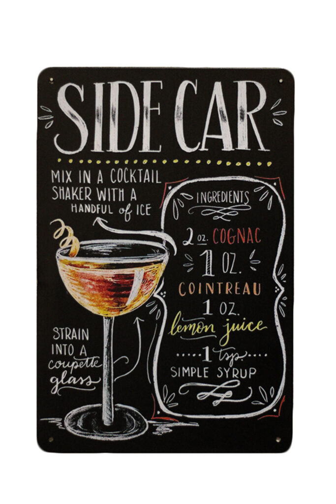 Metalen bord Side car