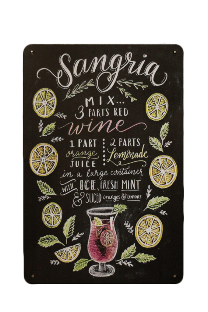 Metalen bord Sangria