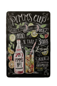 Metalen bord Pimms cup