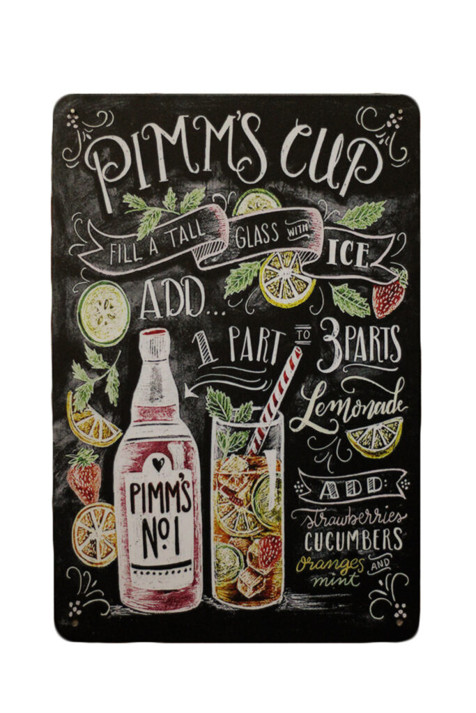Metalen bord Pimms cup