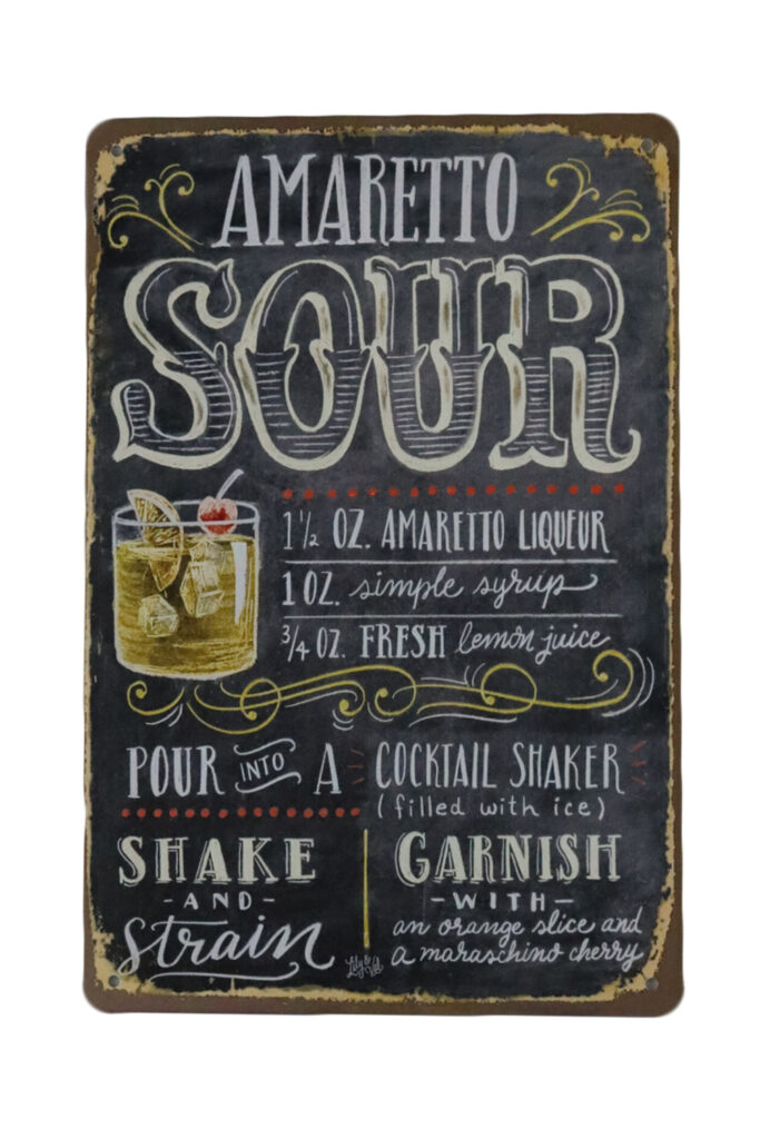 Metalen bord Amaretto sour