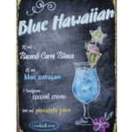 Metalen bord Blue Hawaiian